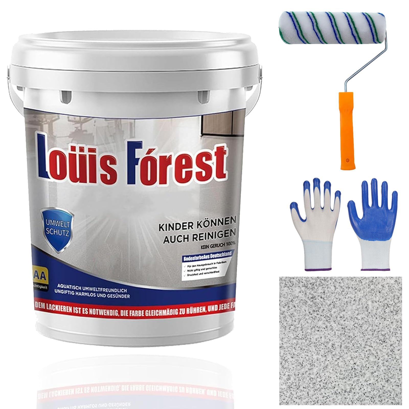 Pintura epoxi de color arena para pisos, pintura epoxi Louis Forest Fl-oor Pa-int, pintura de piso epoxi para hormigón, efecto mármol de alto brillo, revestimiento de pisos Epo-xy, garaje
