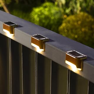 SOLPEX Solar Deck Lights 16 Pack - Waterproof Warm White LED Step Lights for Stairs, Fence, Patio, Yard, Pathway