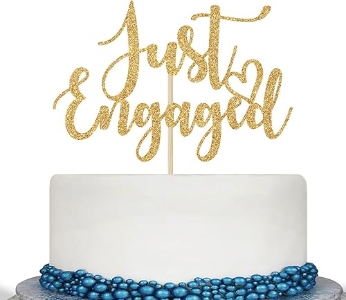 Decoración de pastel Just Engaged para decoraciones de fiesta de compromiso, decoración de tartas con texto en inglés "We Engaged", decoración de