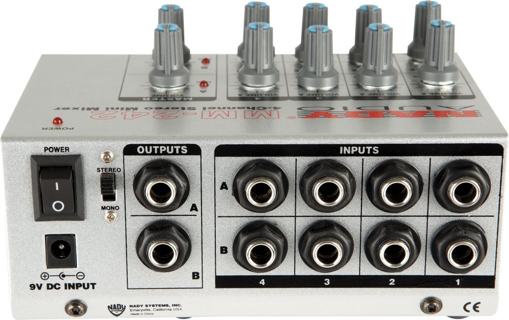 Nady MM-242 4 Stereo / 8 Mono Channel Mini Mixer with mono/stereo