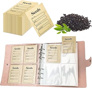 100Pcs Seed Packets Envelopes, Resealable Self Sealing Seed Storage Organizers Seed Saving Envelopes, Garden Seed Pocket Bags Organization Binder Seed Saver Pockets Seed Storage Envelope for Vegetable