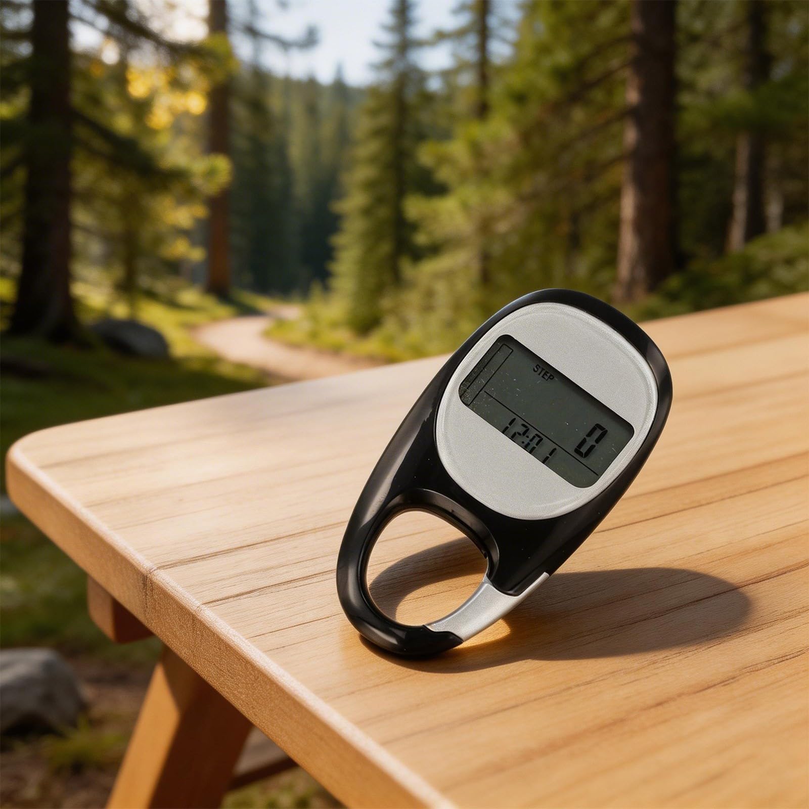 Compteur de pas numérique compact avec capteur 3D, écran LCD transparent, podomètre pour jogging, randonnée, clip ceinture ou sangle de cou (noir)