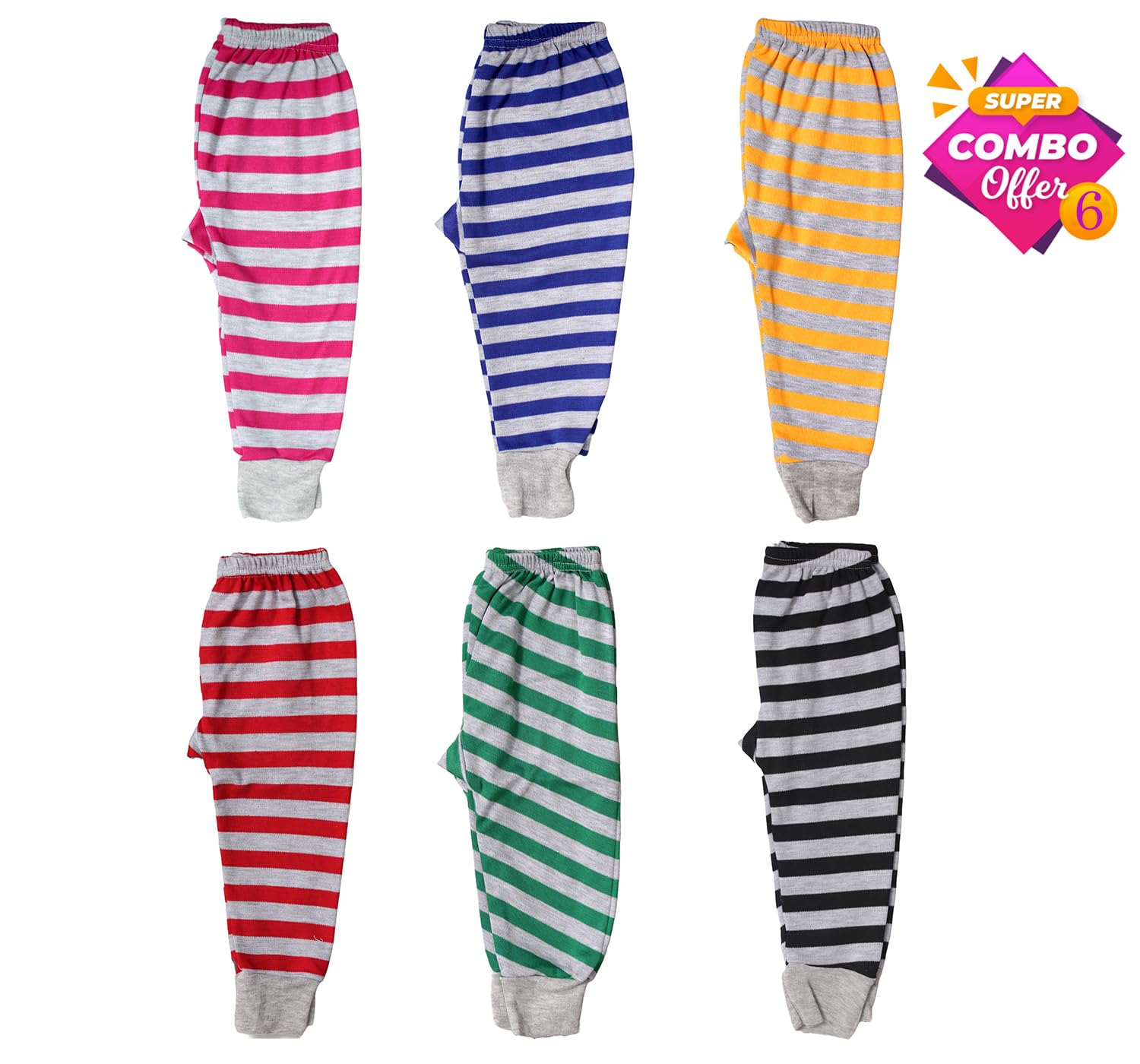 ARSIA kids winter pants Baby Fleece Printed Winter Legging Pants Rib Pajamas Warm Printed Winter Pants Kids Winter Pajamas Lower Winter Wear Trackpants for Baby Boys and Girls Combo (Pack of 6) 3