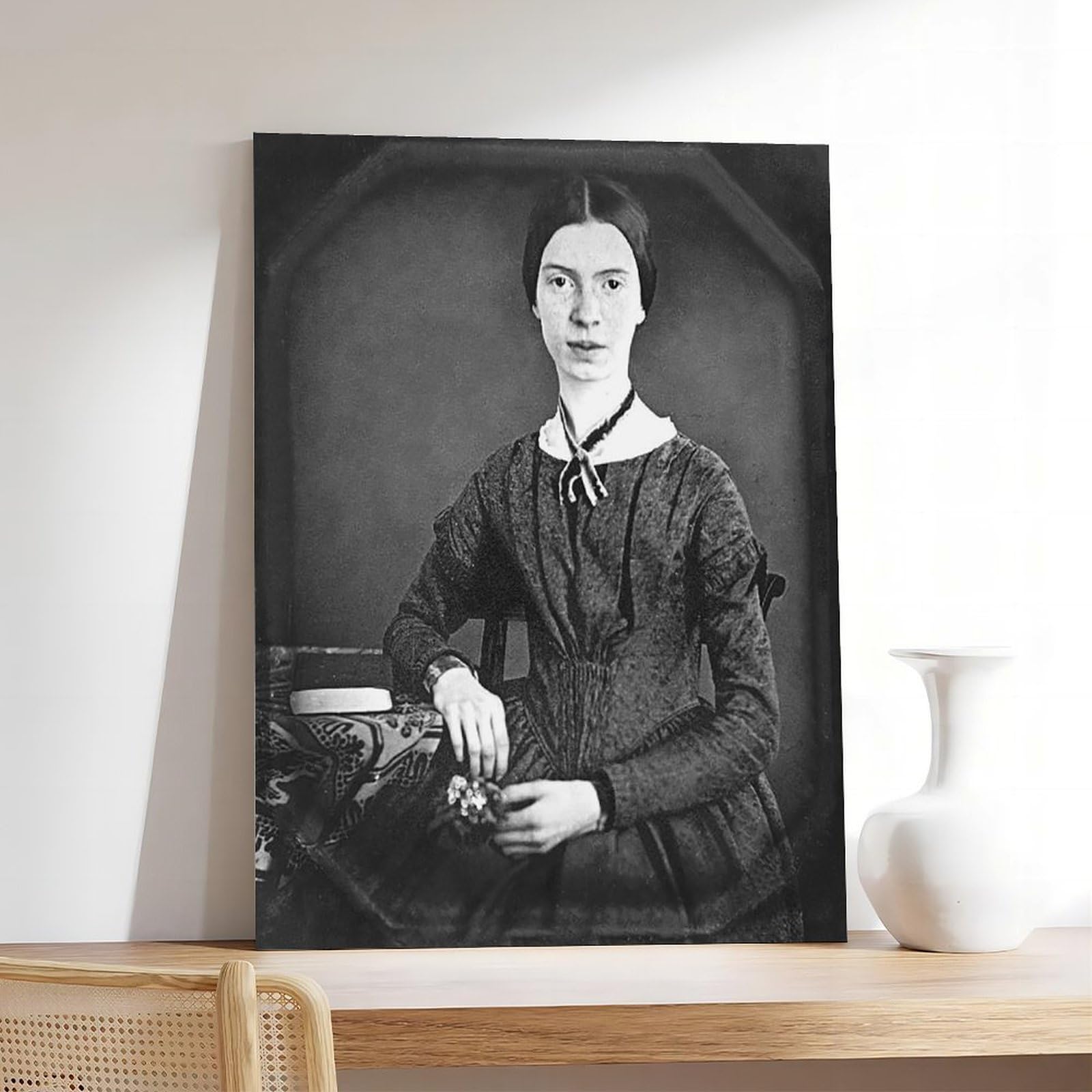 Póster de retrato de Emily Dickinson para dormitorio, decoración de pared, oficina, habitación, marco de regalo, 30 x 45 cm