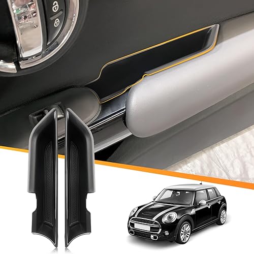 LFOTPP Mini Cooper F56 2023 2024 Bandeja de puerta 2 piezas para Mini Cooper F56 S 2015-2023 2024 Organizador interior de puerta lateral Paletas de