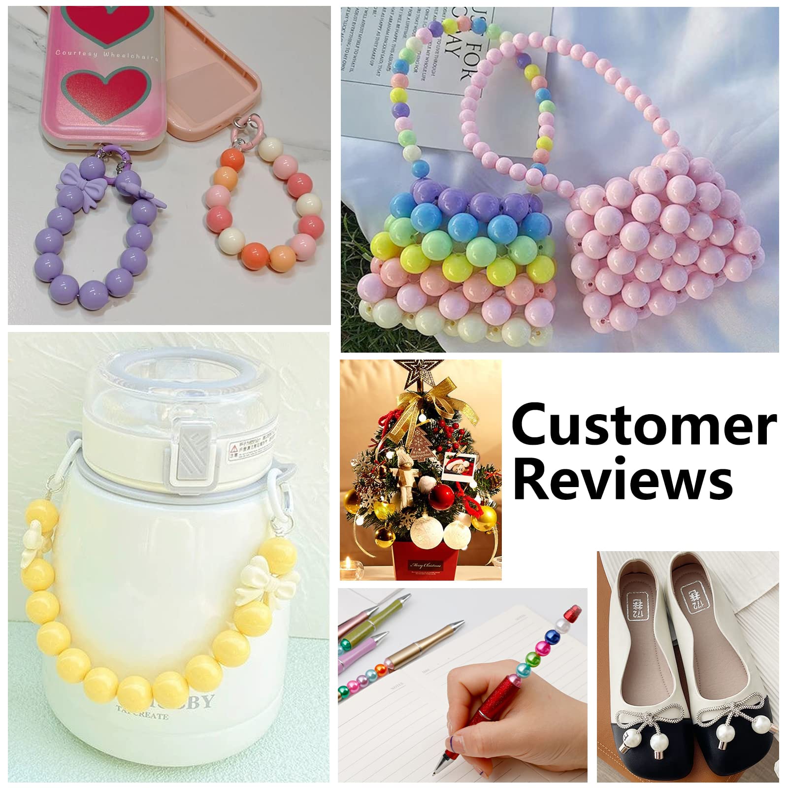 PH PandaHall 20mm Acrylic Beads - Large Sparkle Bubblegum Gumball Loose Beads for Ballpoint Pen Students Office School Jewelry Making - Chain Hole: 3mm, 25pcs - Image 4