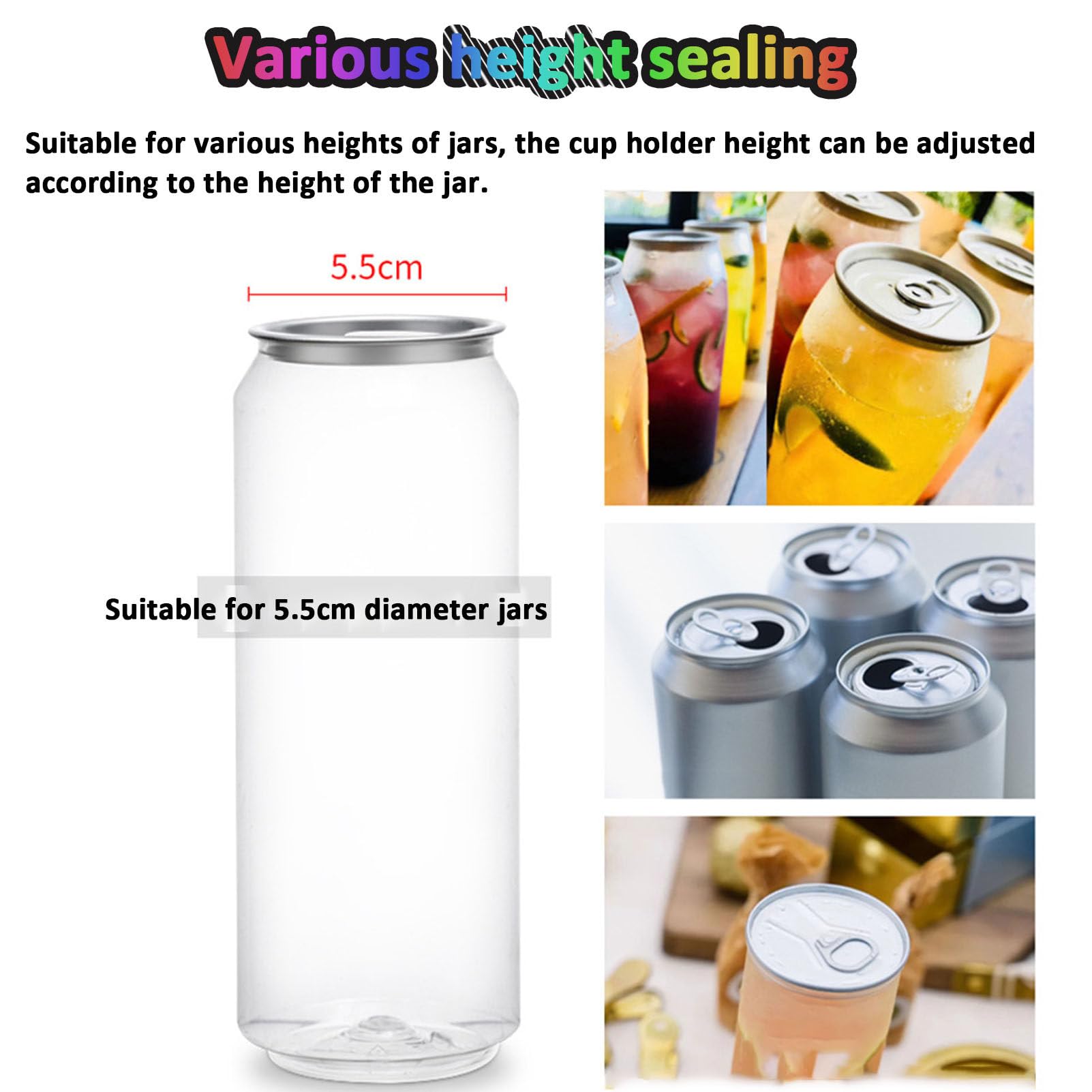 LYDZUSDP Commercial Soda Can Sealer with LCD Counter | Automatic Seaming Machine for Soda/Aluminum/Tin Cans | 55mm Diameter Plastic Can Sealer(White)