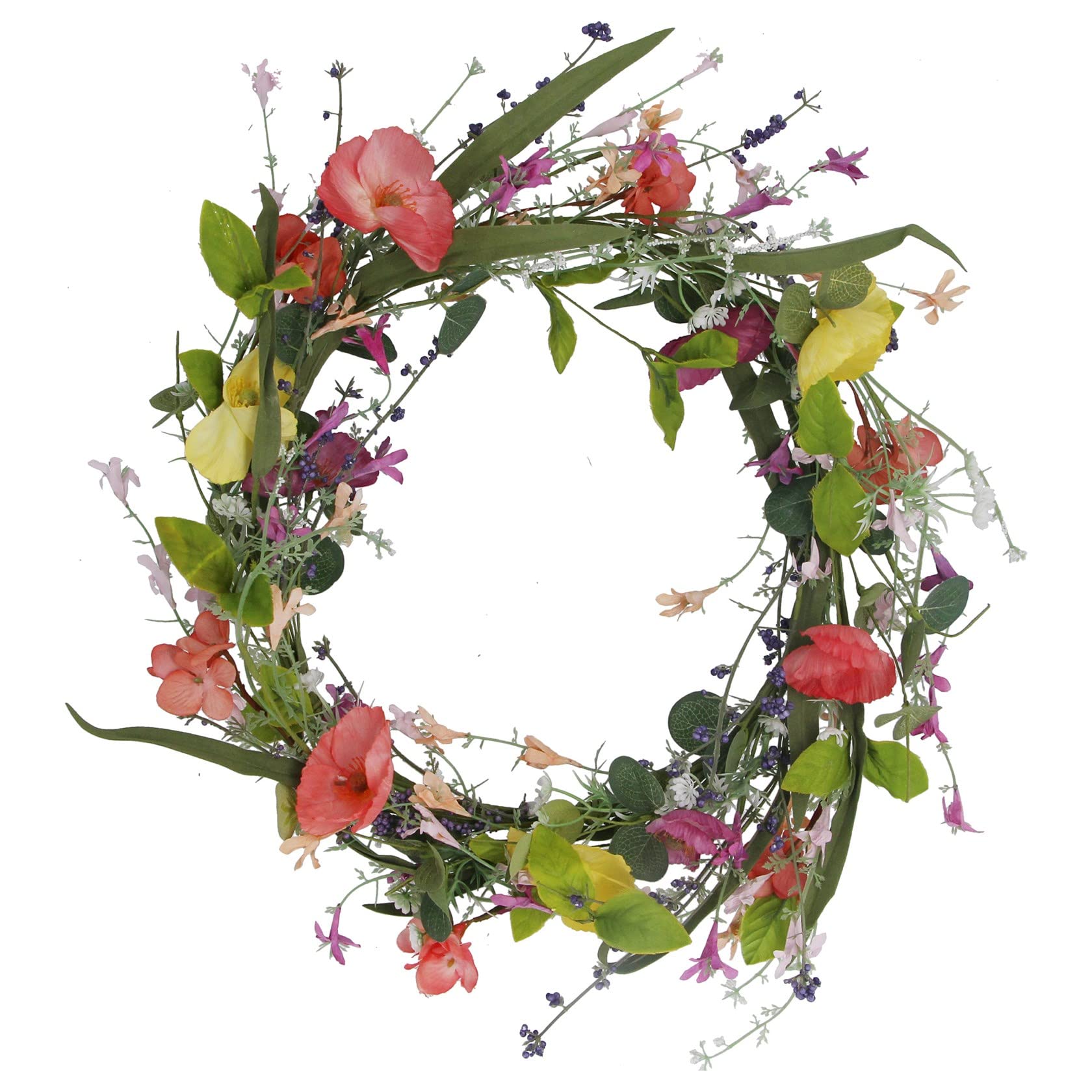 Gisela Graham Poppy Inspired Decorative Spring Easter Wreath