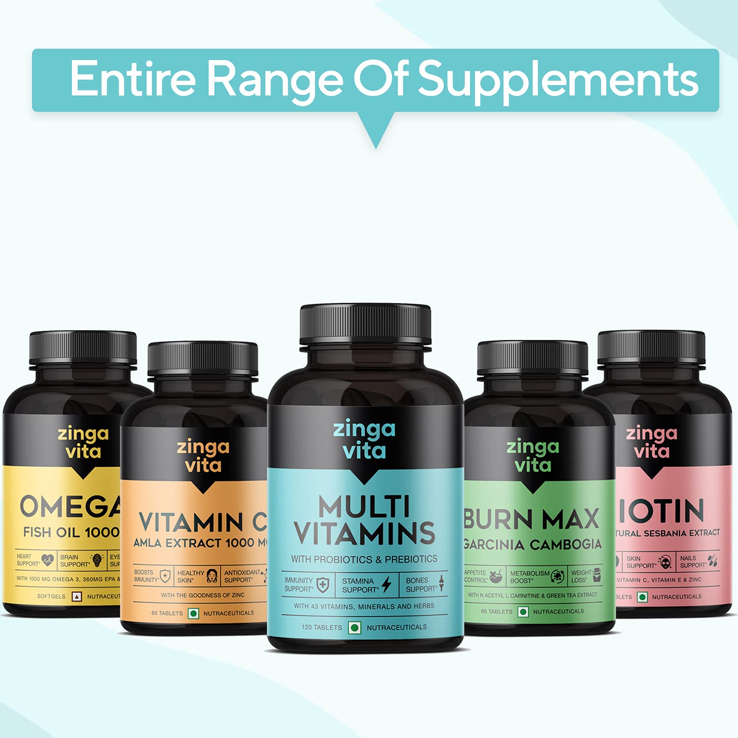 Buy Zingavita Multivitamin Tablets 120 Count, With 100 RDA of