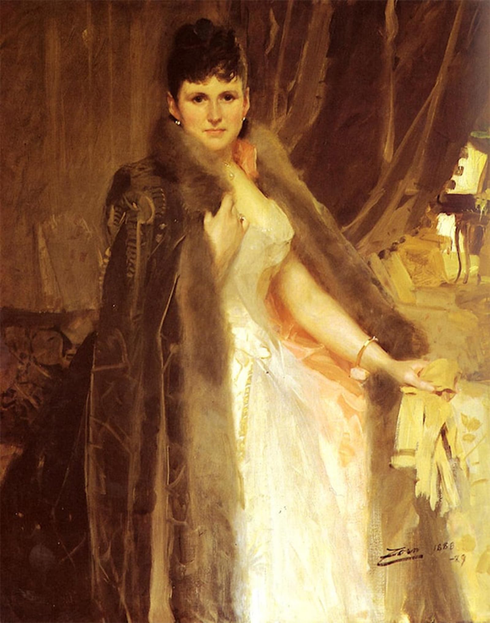 SERENDIPITP Aesthetic Poster Photo Wall Print Retro Picture Mrs. Symons by Anders Zorn Modern Wall Artwork for Home Decor 60x90cm