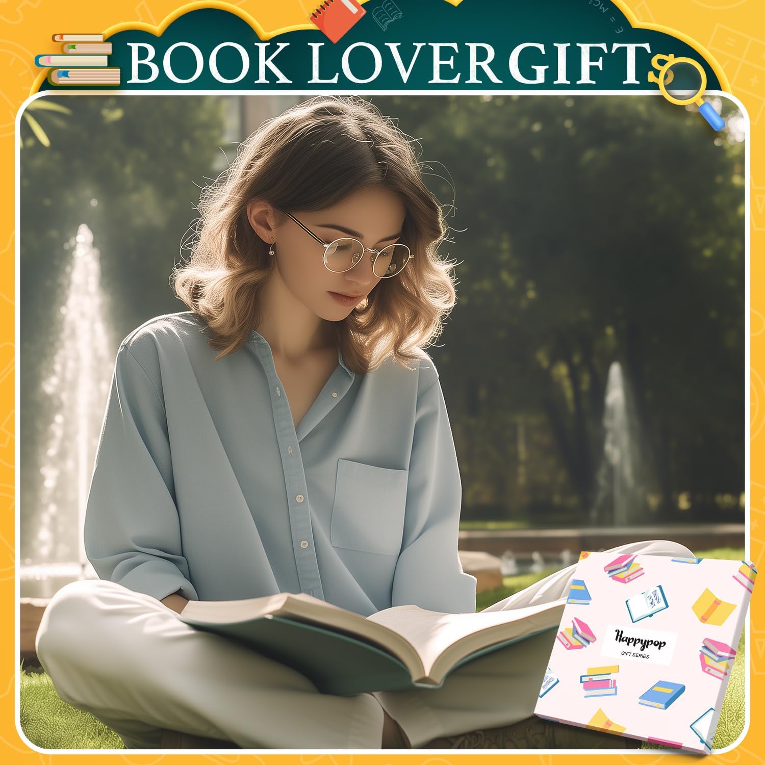 HAPPYPOP Funny Readig Socks for Women - Math Jane Book Gifts, Pencil Library Card Gifts - Image 3