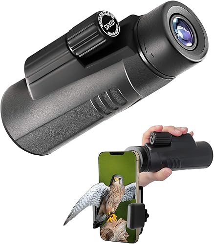 Waoops telescopio monocular, monocular impermeable de alta potencia con adaptador para smartphone y trípode de baja visión nocturna para observar