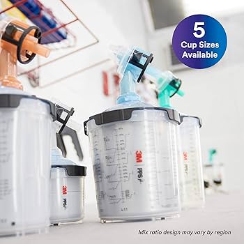 3M PPS 2.0 Spray Gun Cup, Lids and Liners Kit, 26325, Large