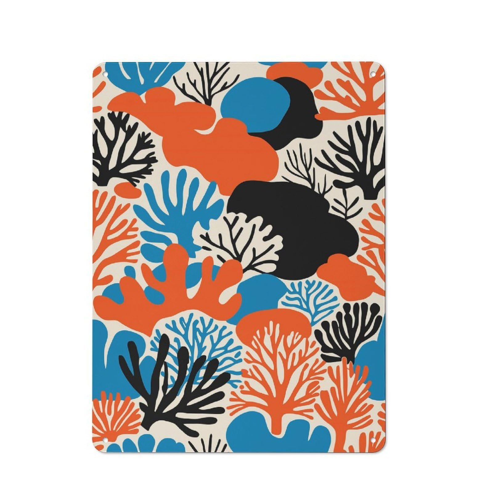 Junmoney Style-18 Metal Gift Sign With Retro Coral Reefs Design 40X30cm, Character Room Wall Plaque For Flat, Dorm Room, Lounge Or Cafe