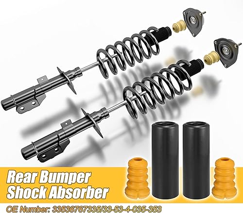 Miniatura 2 de uxcell Juego de 2 piezas de parachoques trasero Amortiguador Suspensión trasera Multiusos Bump Cubierta de polvo Kit para BMW M3 2008-2013