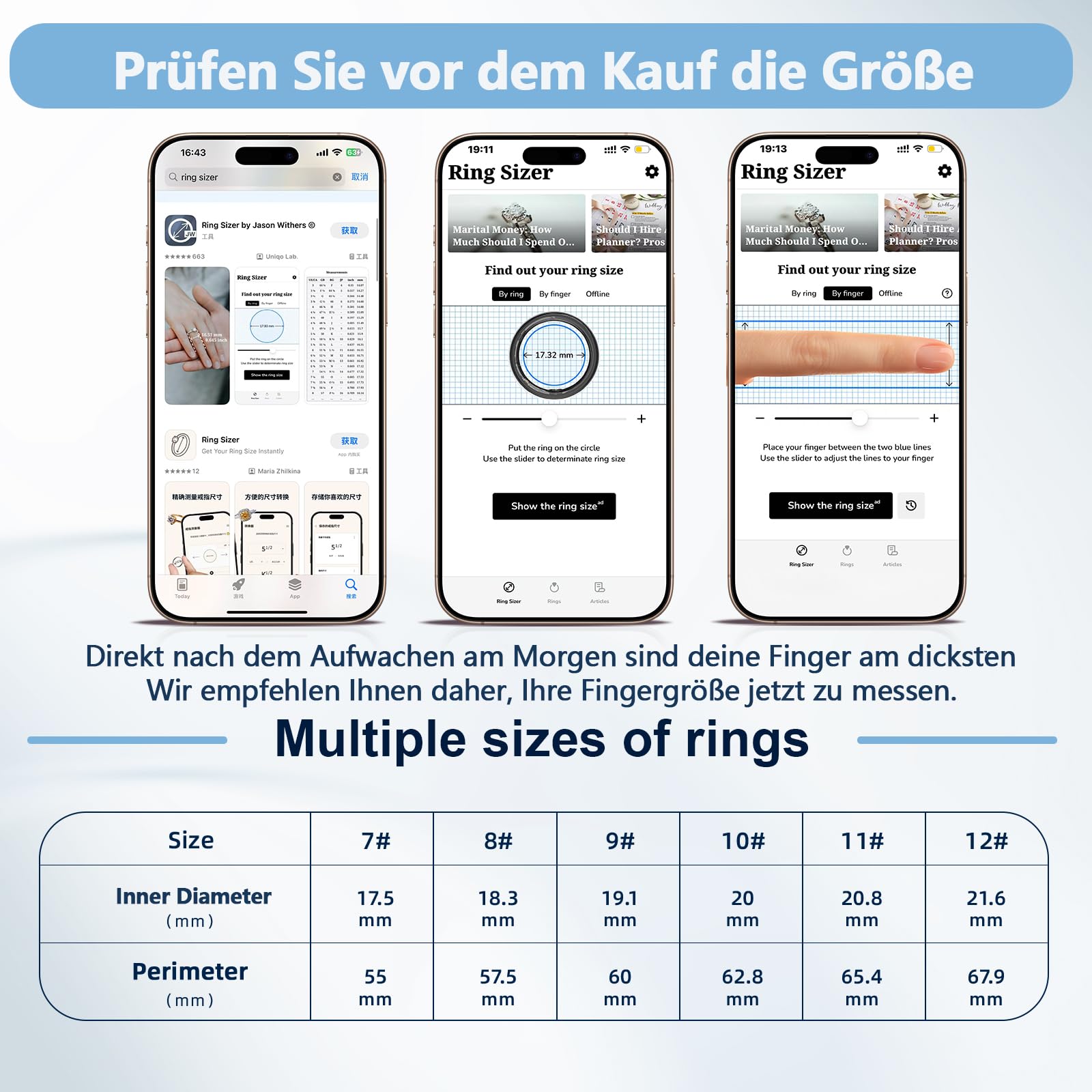 Smart Ring für Frauen & Männer – Fitness Tracker (Roségold, 9)