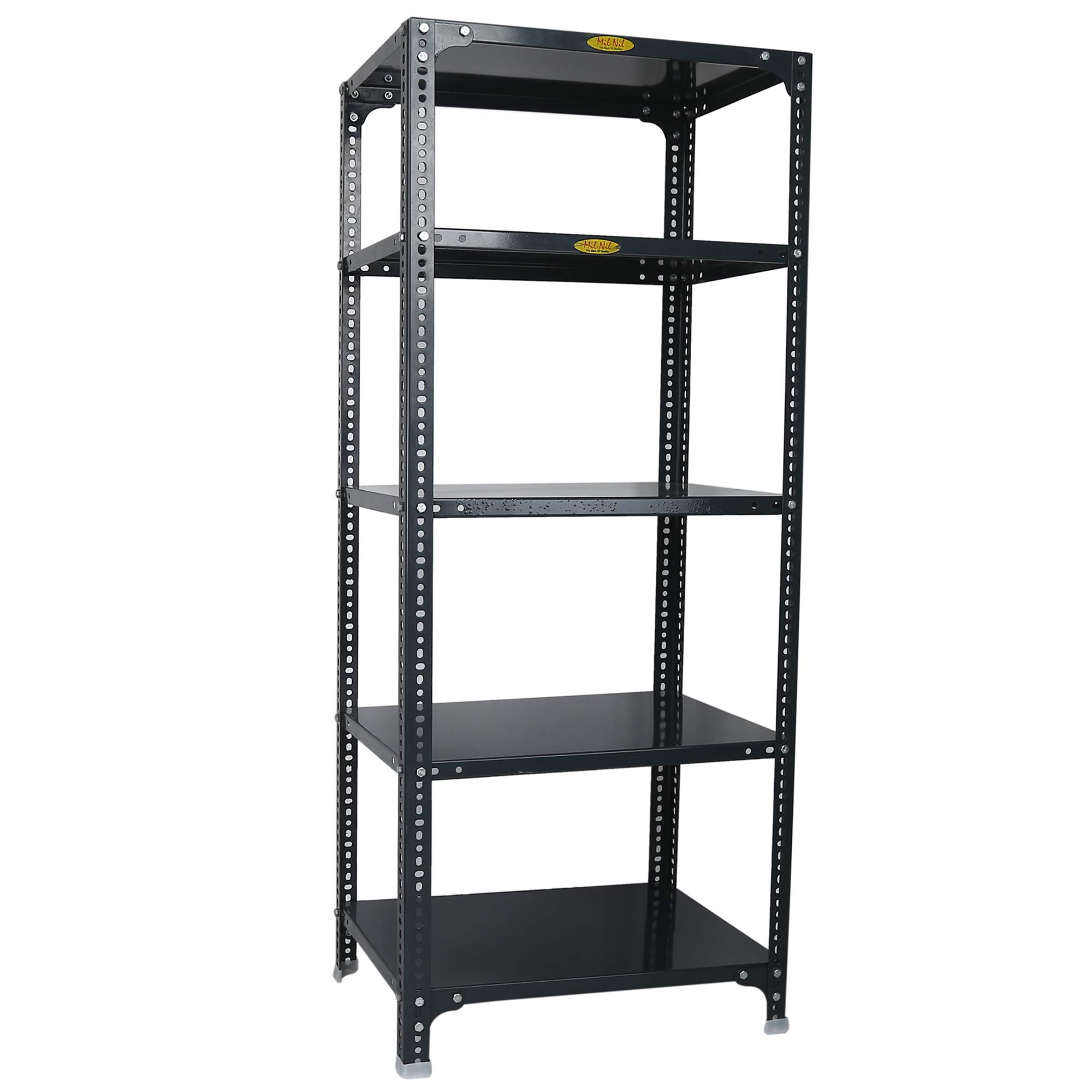 Mil-Nil Prime CRC Sheet 5 Shelf Multipurpose Slotted Angle Rack, 60 x 24 x 18 Inch, 24 Gauge (60 x 24 x 18, Grey) 16 Gauge Angles-image-41