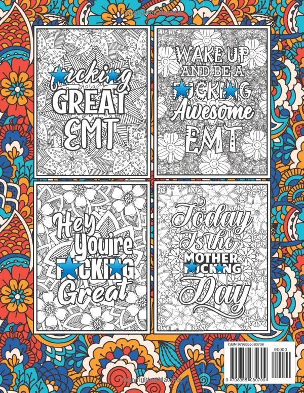 Emt Gifts For Men: Emt Coloring Book For Adults: Motivational Swear Word Coloring Book for Emts with funny Cuss Words And Curse Phrases for Stress Relief & Relaxation, Emt Gifts For Women & Men - Image 2