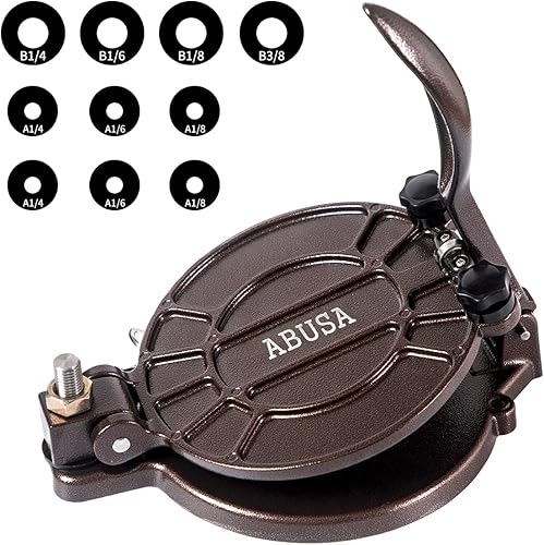 Miniatura 8 de Prensa de tortilla ajustable de grosor de 8 pulgadas, color bronce, Roti, prensa de masa, Dosa, Tawa, tamal, pizza, pastel, patty