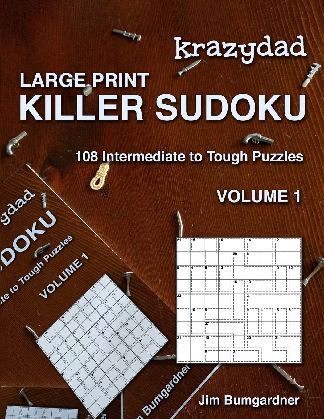 Krazydad Large Print Killer Sudoku Volume 1 108 Intermediate to Tough