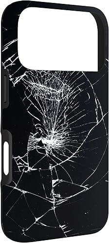 Vista 81 de iPhone 12/12 Pro - Funda negra con diseño roto falso, disuasorio de robo