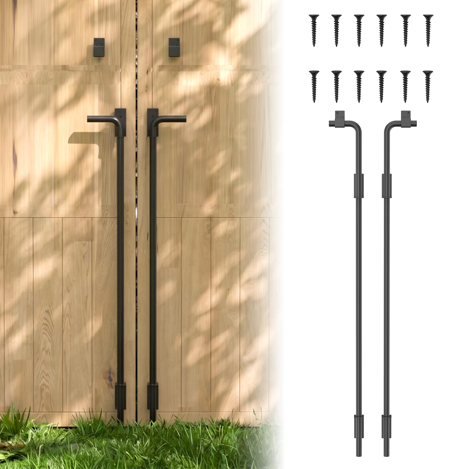 36" Heavy Duty Cane Bolt Drop Rod for Gate, Pack of 2