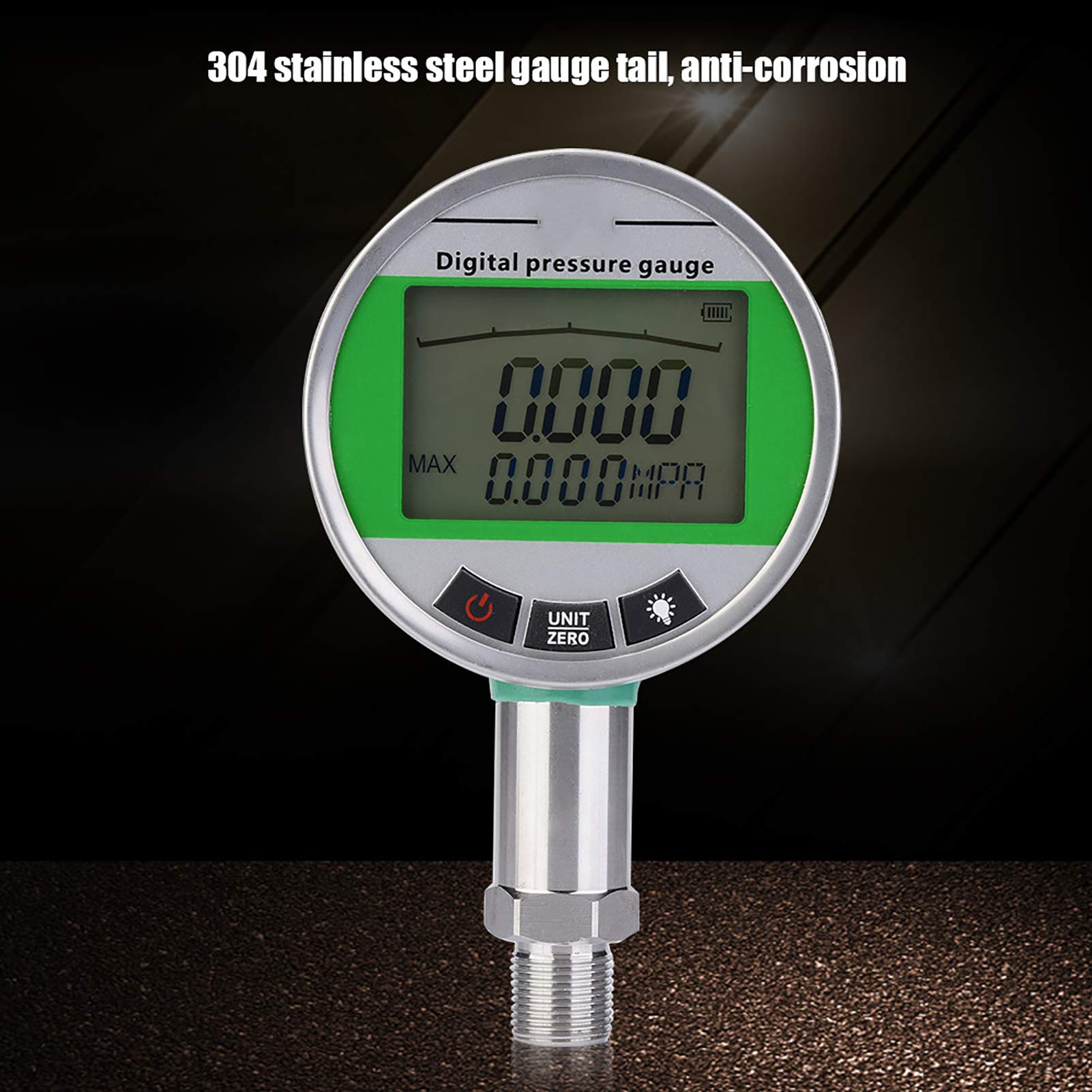 Manómetro digital de medición de presión medidor de presión digital de presión hidráulica indicador de presión de transmisión remota para gas aceite agua con conector 0-1.6MPA M20 x 1,5 mm