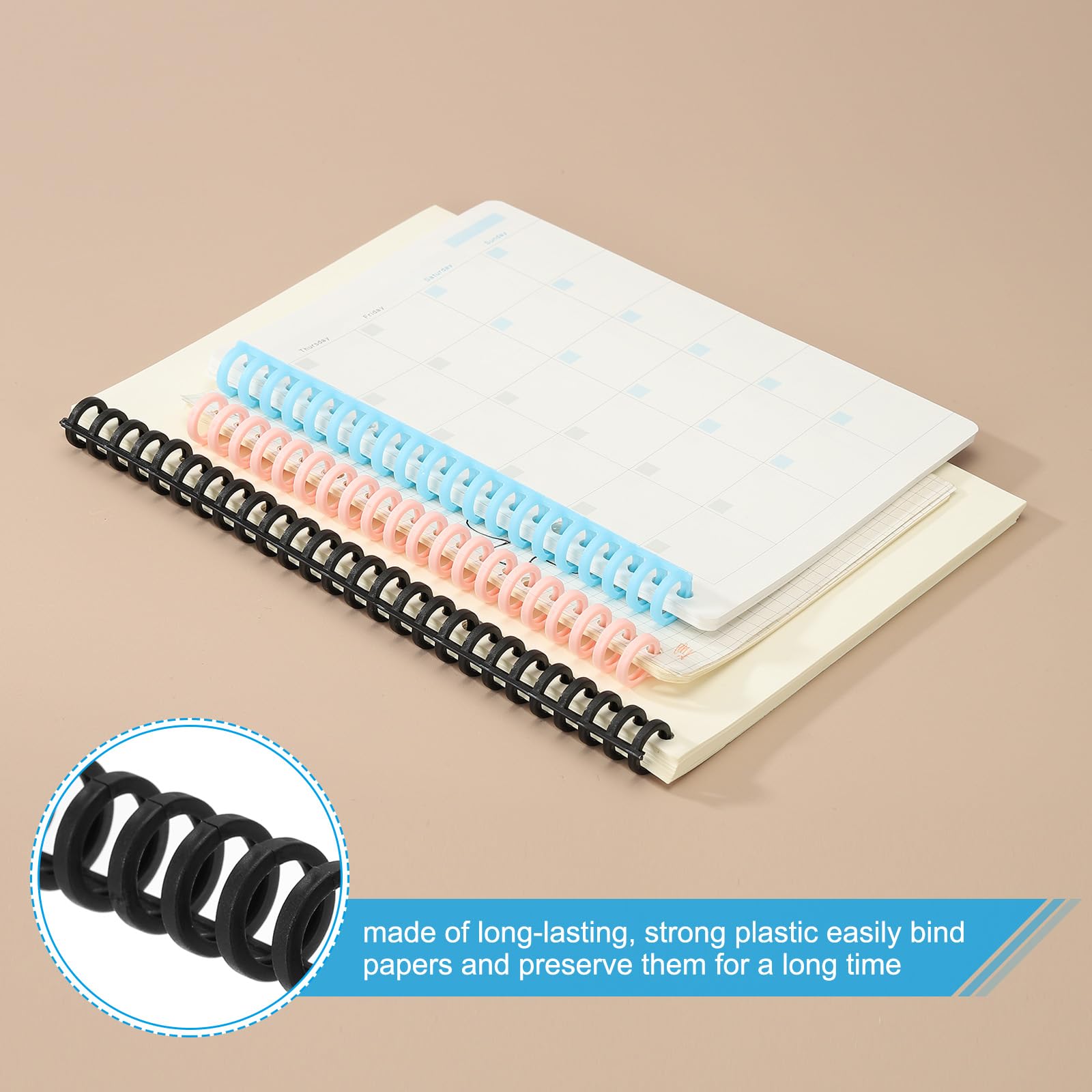 PATIKIL 12mm(1/2") Plastic Spiral Binding Coils - Image 3