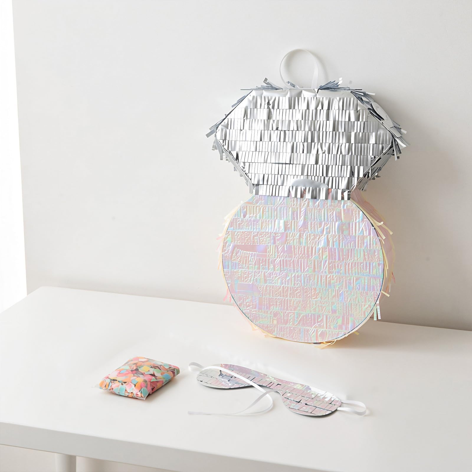 VILLCASE Piñata de Diamante Plateada de Papel para Fiestas Infantiles