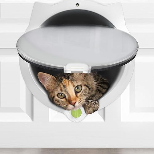 Miniatura 2 de LYNX Puerta para gatos para mascotas  Solapa para gatos con bloqueo de 4 vías  para puertas interiores y puertas exteriores