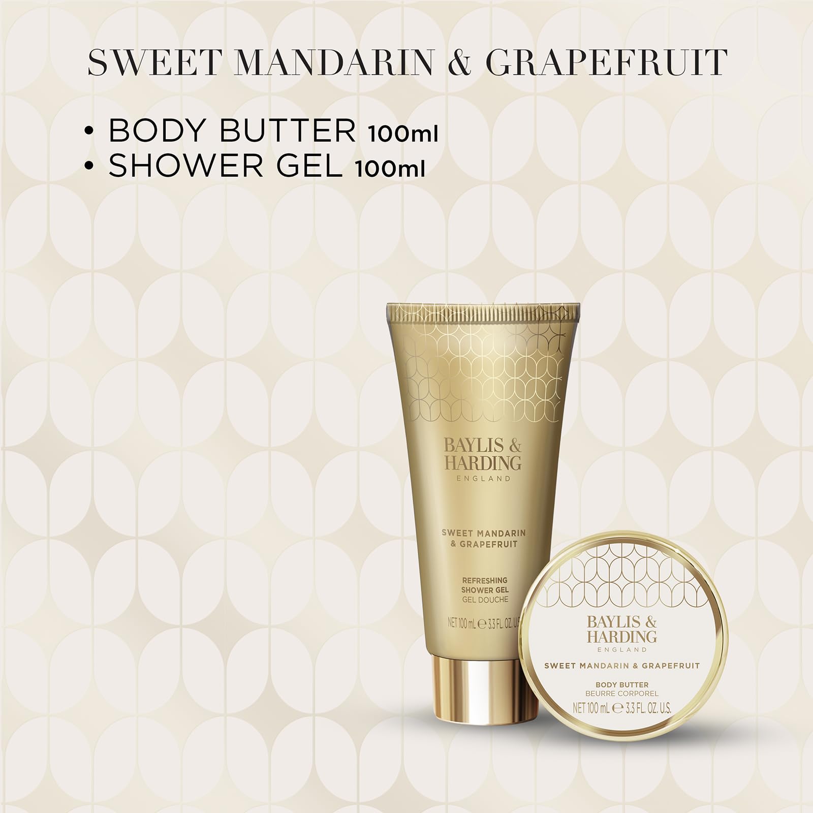 Baylis & Harding Sweet Mandarin & Grapefruit Indulgent Body Pamper Duo Gift Set - Vegan Friendly, 100ml - Image 3