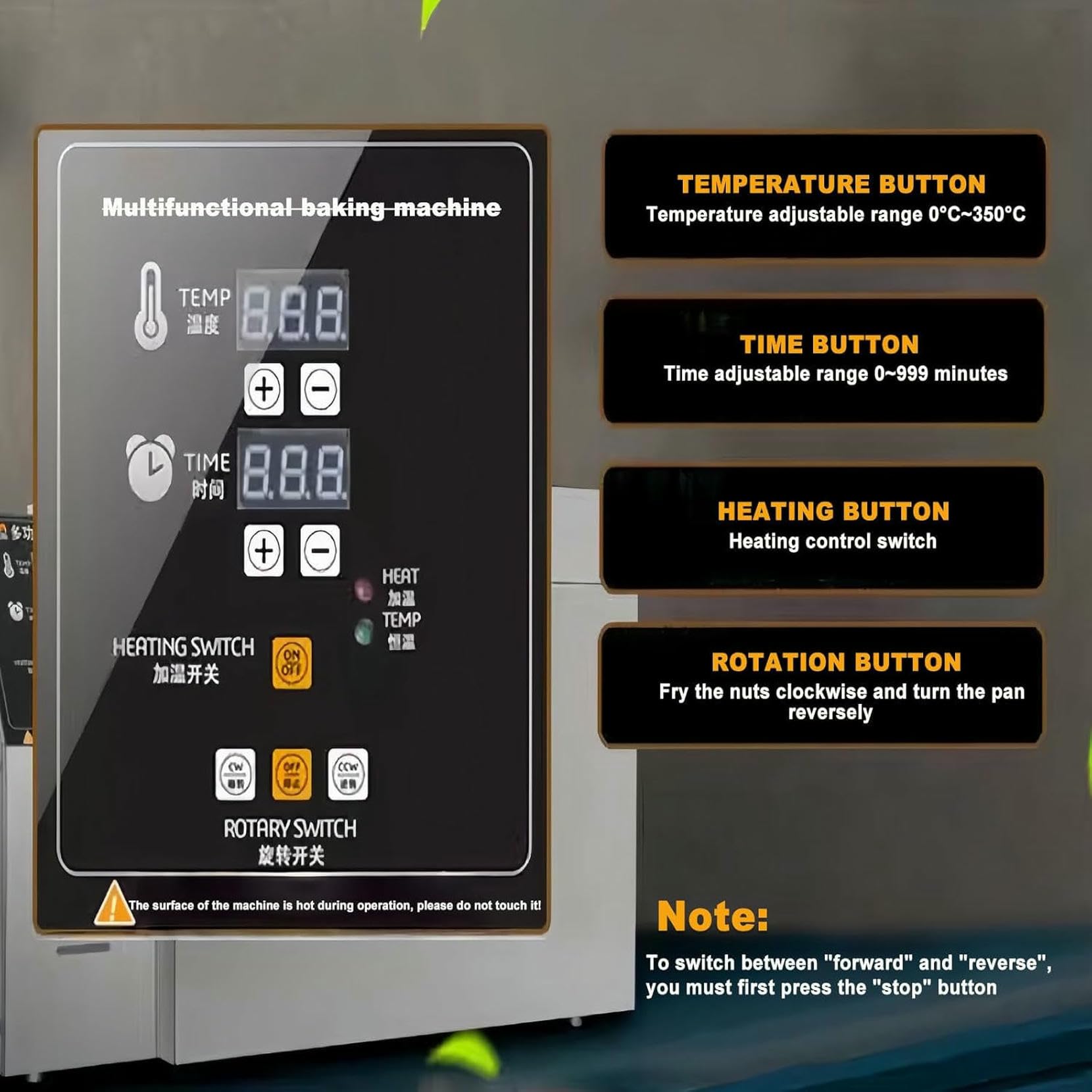 Elektrischer Kaffeebohnen-Röster, Kommerzieller 1800w / 2500w-Röster, Edelstahl-Multifunktions-Trockenfruchtröster, Verstellbare Temperatur, Gleichmäßiges Rösten. Typ 10