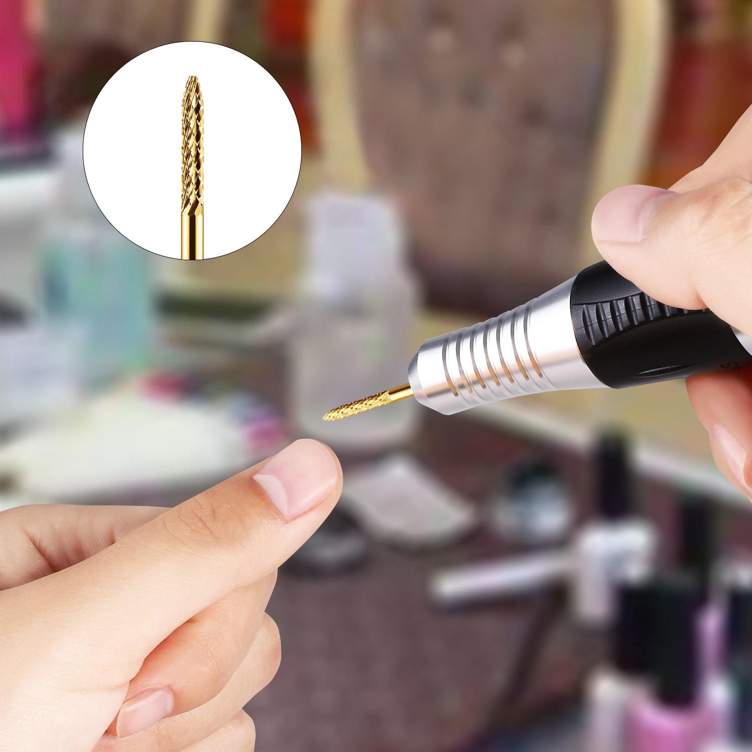 JCMASTER® Frez z twardego metalu premium ze szpiczastym stożkiem do manicure/pedicure, profesjonalny korpus szlifierski do frezarek do paznokci