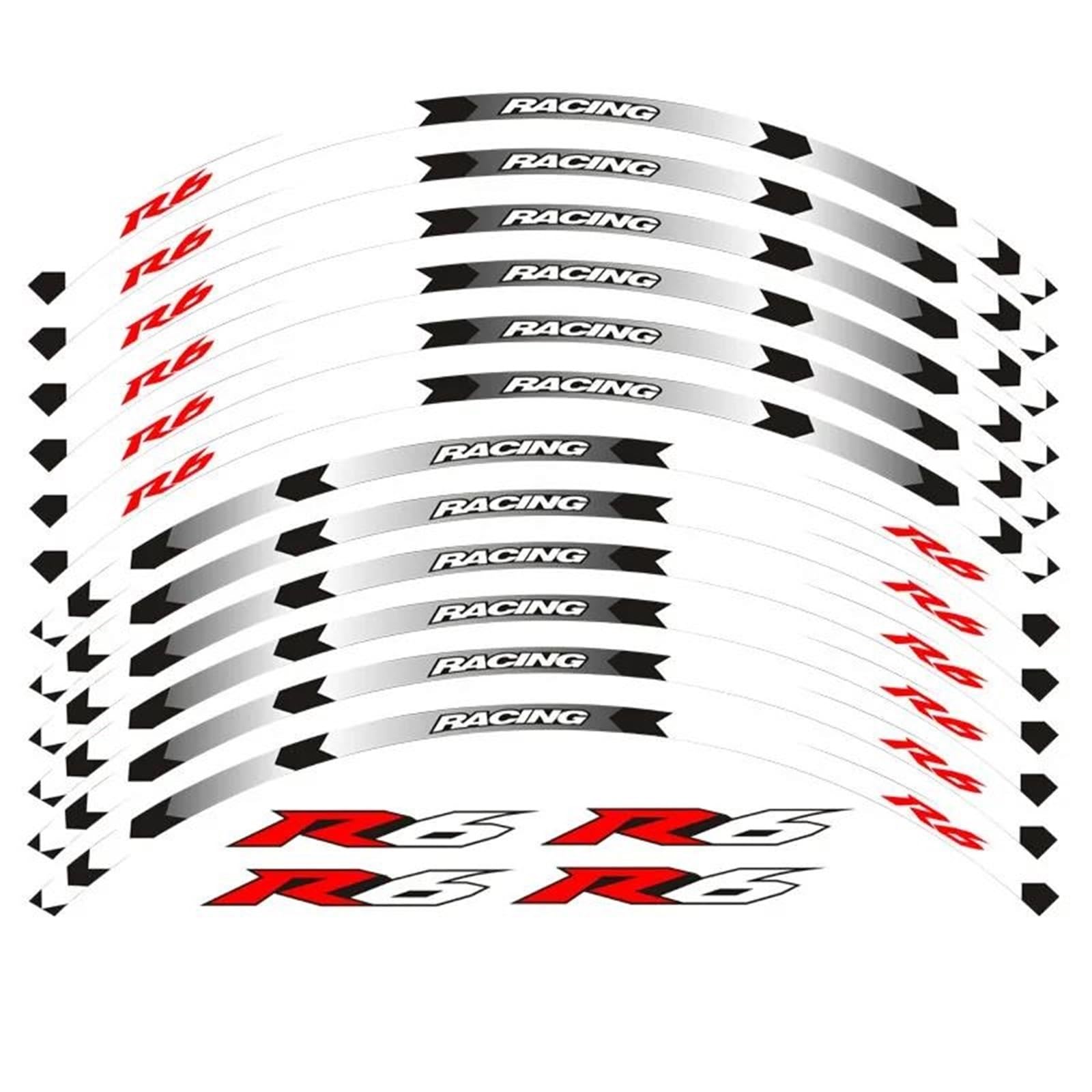 Stickers Motorcycle Wheel Stickers Night Reflective Decorative Rim for YZF R6(Style 6)