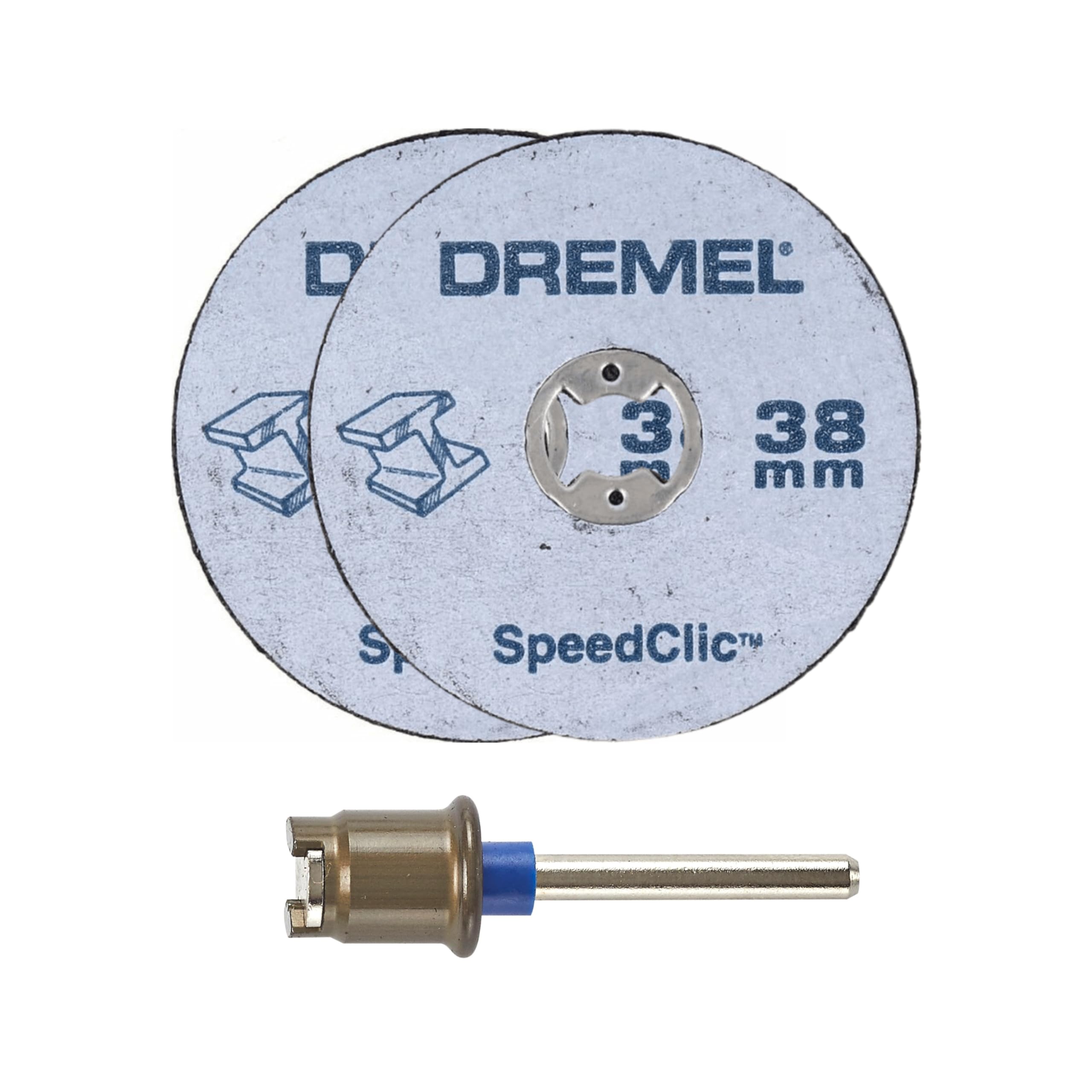 Dremel SC406 EZ SpeedClic Metall-Trennscheiben, Zubehörsatz mit 2 Trennscheiben mit 38mm zum Multifunktionswerkzeuge (Trennen von Metallrohren, Gehärtetem Stahl)
