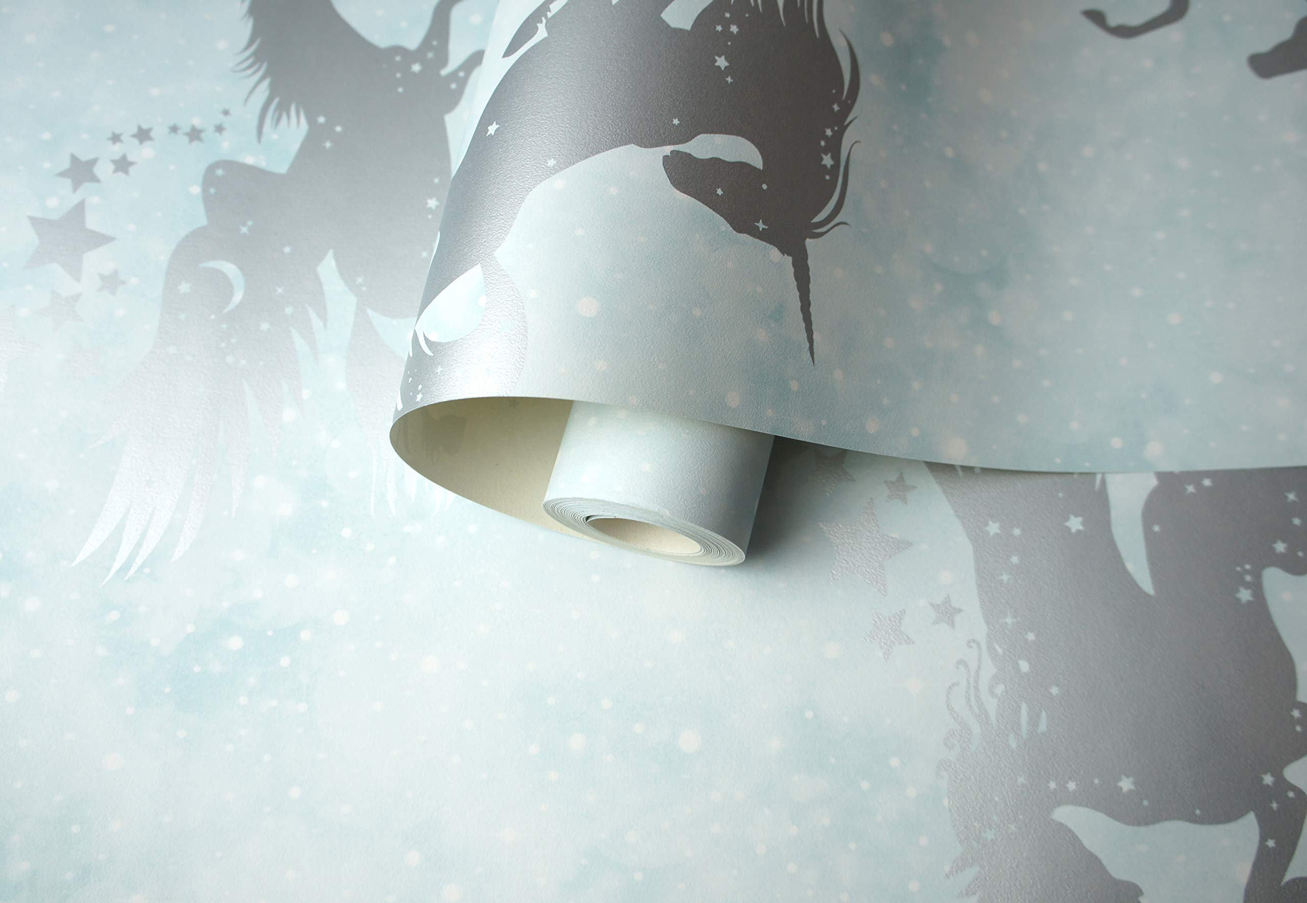 Holden Decor Iridescent Unicorns Teal/Silver 90950 Wallpaper