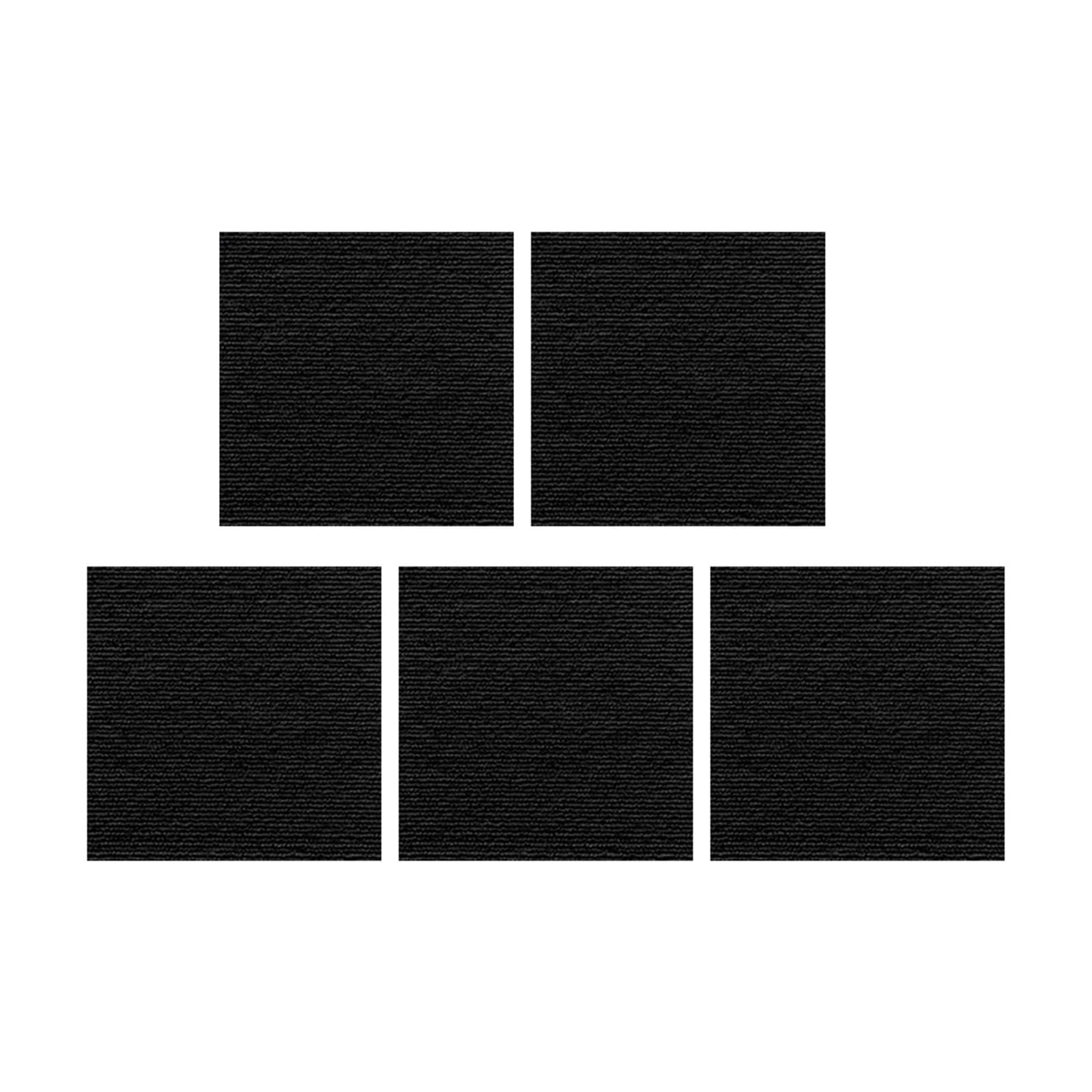 Self Adhesive Carpet 5Pcs Self Adhesive Carpet Tile 30X30cm Self-Adhesive Commercial With Non-Slip Square Bedroom(Black)