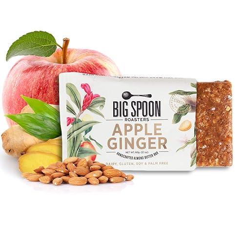 Miniatura 2 de Big Spoon Roasters Barras de mantequilla de almendras y jengibre de manzana, bajas en carbohidratos, altas en proteínas con proteína de guisante sin