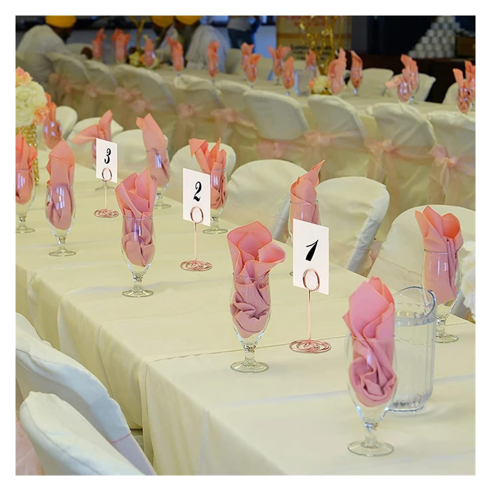 Uchwyty na numery stolików, Table Number Place Card Photo Holders Round Heart Star Shape Multicolor 10 Or 20 Pcs(Heart-Silver,20pcs)