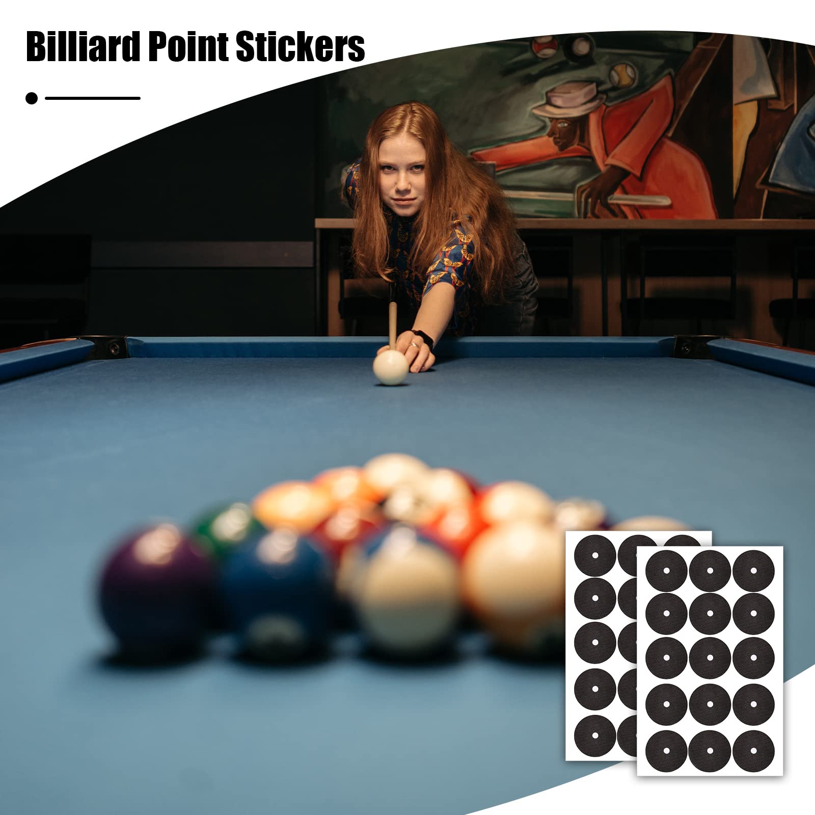 Snapklik.com : 30 Pieces Pool Table Marker Dots, Billiard Spot Stickers ...