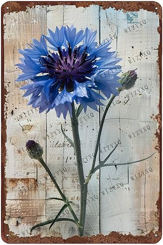 Letreros de metal con diseño de flores silvestres vintage para decoración de pared en casa, oficina, cocina, bar, cafetería, jardín, 12 x 8 pulgadas