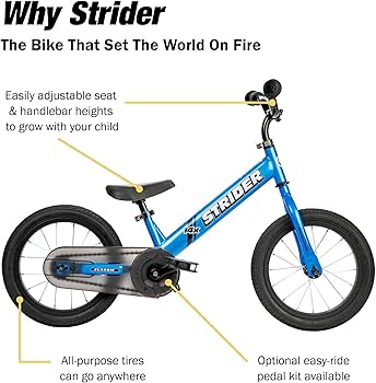 【送料込】STRIDER SPORT 14x 青 ブルー　ペダル付き Strider 14x Sport Balance Bike - Blue – Bicycle Warehouse