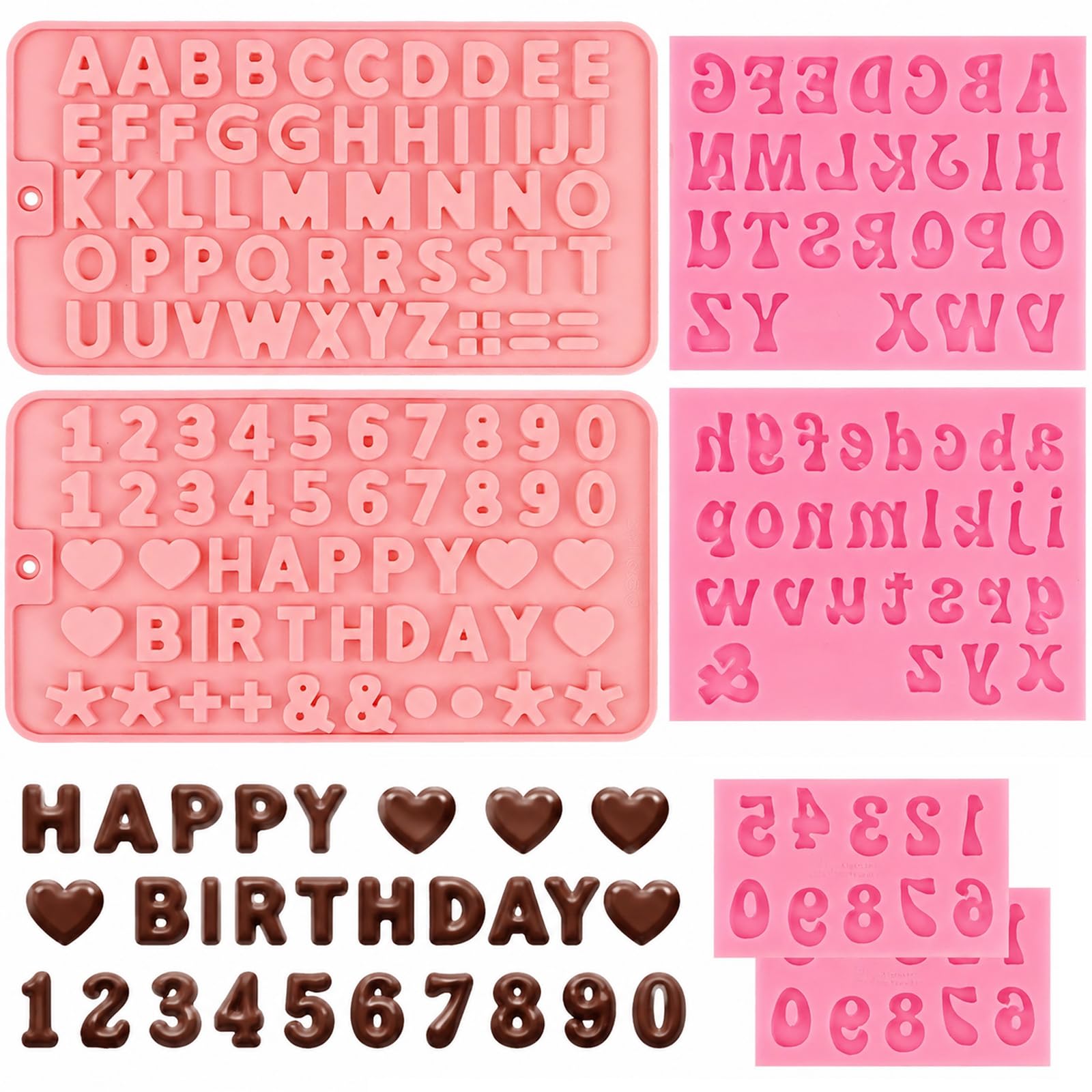 6Pcs Pink Alphabet Mould, Clay Moulds for Art and Craft, Silicone Mould for Clay Art, Custom Baking Decorations, DIY Personalized Dessert Making, Valentine's Day and Birthday Party Treats-picture-25