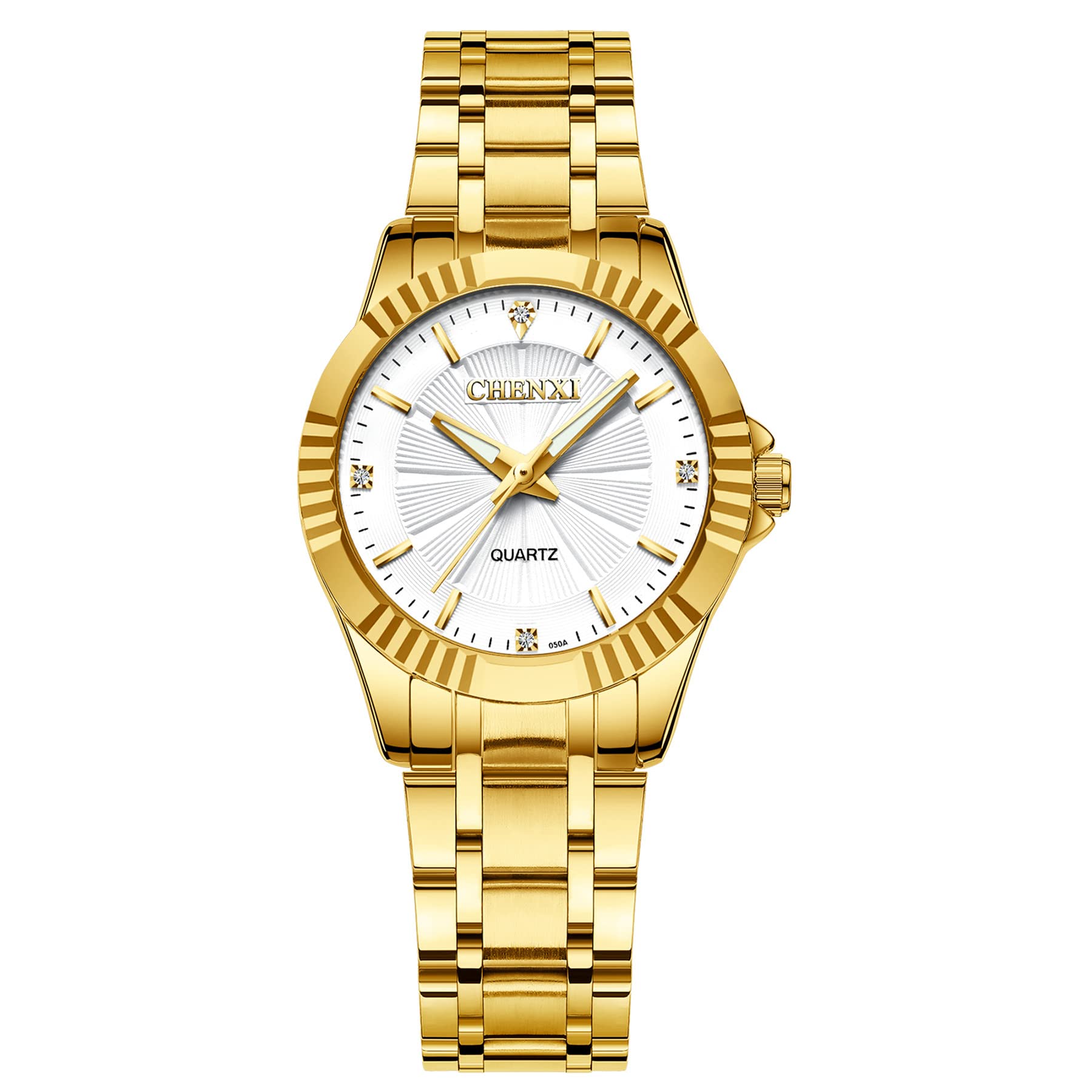 JewelryWe Damenuhr Leder Uhren Damen - Klassische Runde Anal
