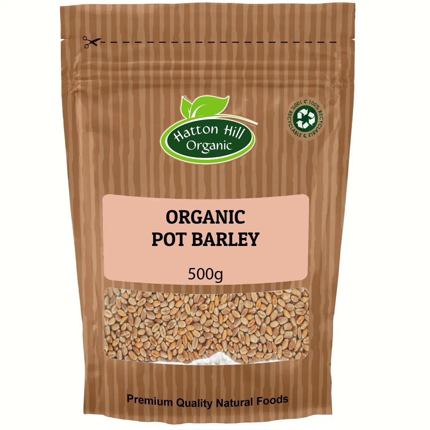 Organic Pot Barley 500g - Whole Grain Hulled Barley By Hatton Hill Organic-1012971