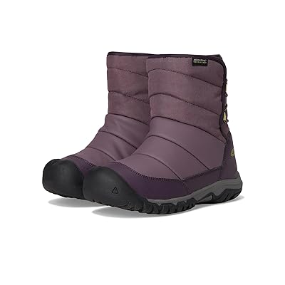 KEEN Kids Puffrider Insulated Waterproof Durable Easy On ( (Little Kid/Big Kid) Kids Shoes Black Plum/Daiquiri Green