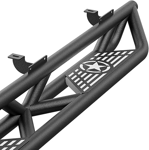 Miniatura 8 de SUORTO - Estribos laterales compatibles con Jeep Wrangler JK Unlimited 2007-2018 de 4 puertas, barras Nerf de acero resistente, placas deslizantes