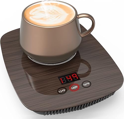 Calentador de taza, calentador de café para escritorio, calentador eléctrico de tazas con tres ajustes de temperatura, placa caliente de café para