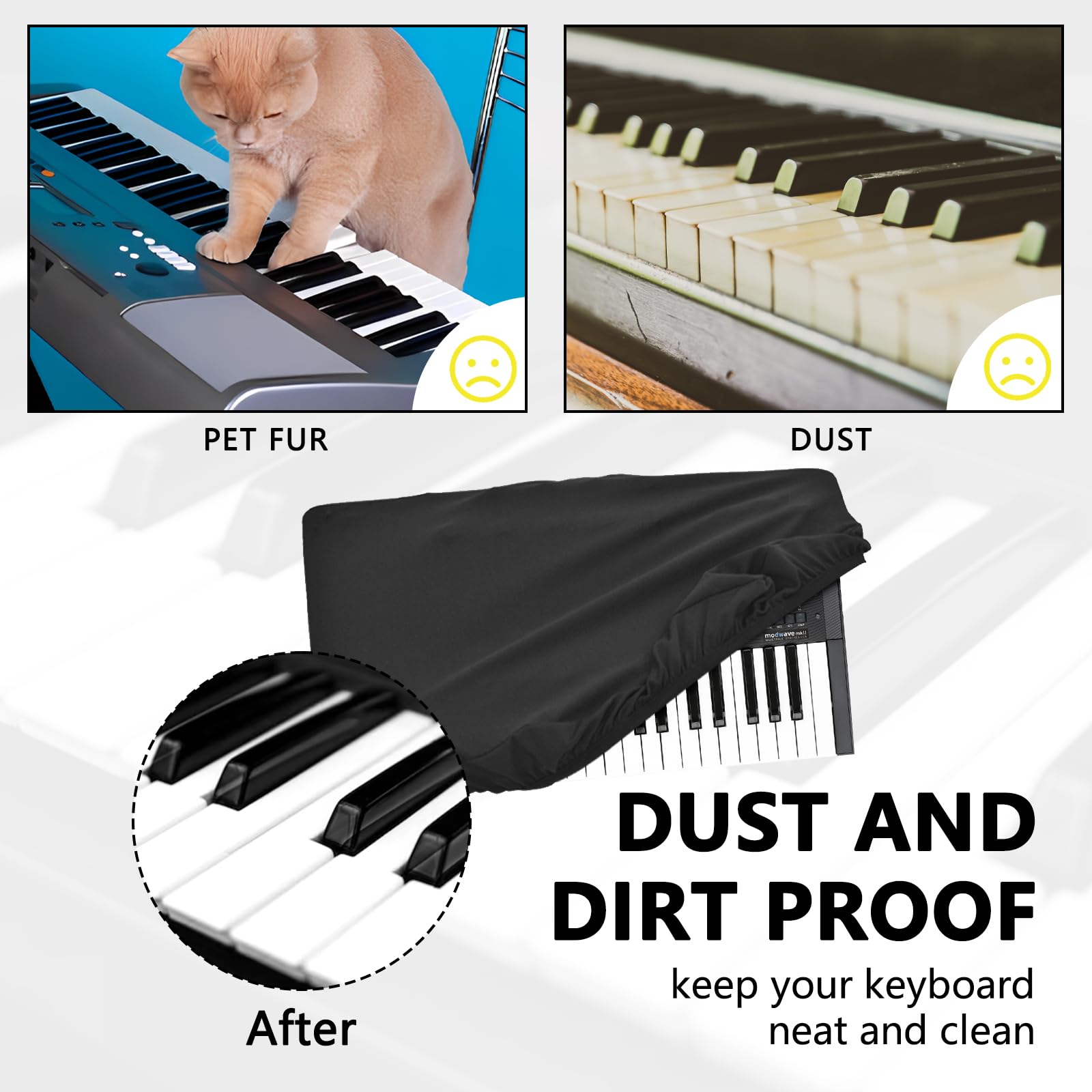 Musiin Keyboard Synthesizer Dust cover compatible with Korg Modwave mk2, Moog Messenger KingKORG NEO, opsix mk II - Image 4