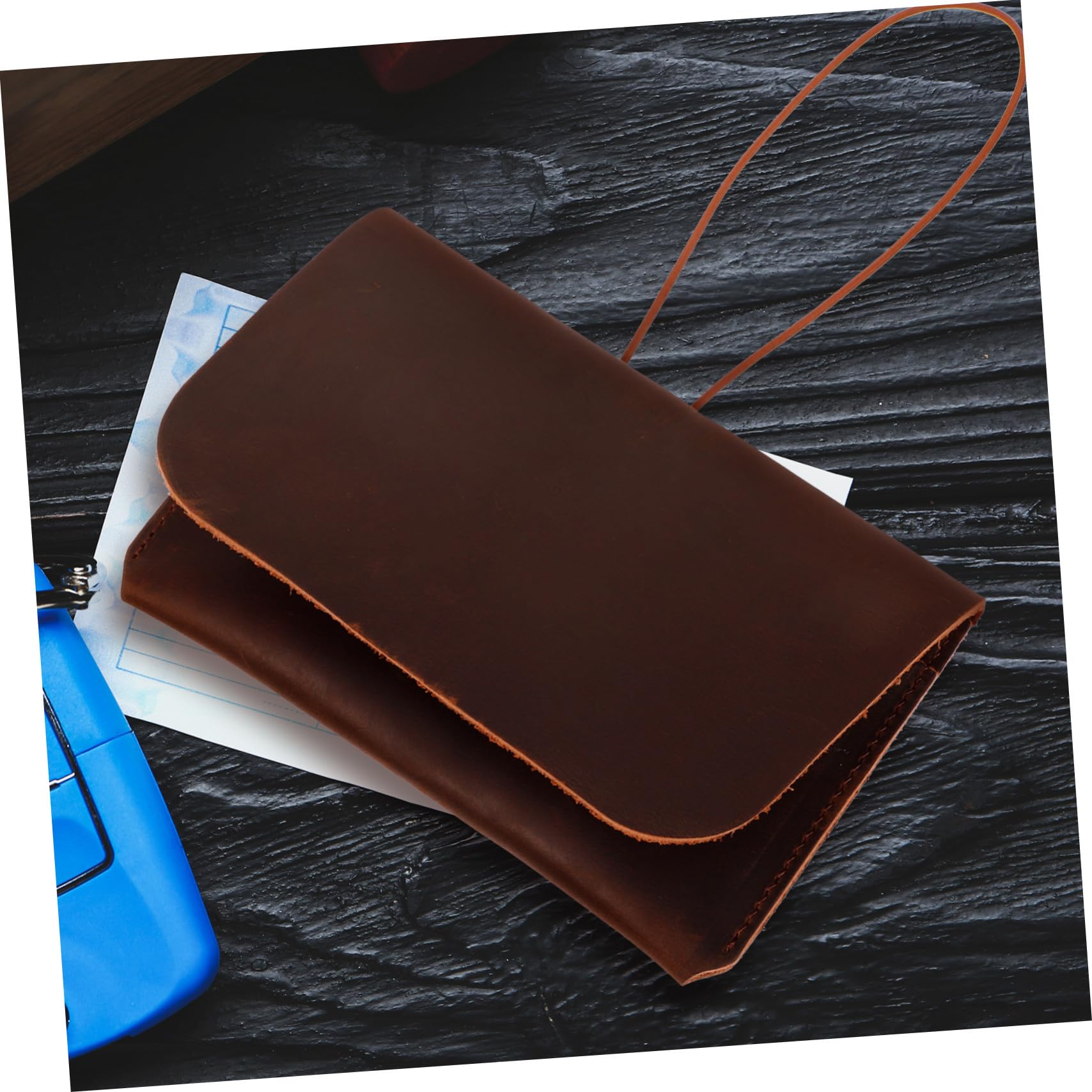 Cartera para Pasaporte de Cuero Café, Estuche Reutilizable Resistente